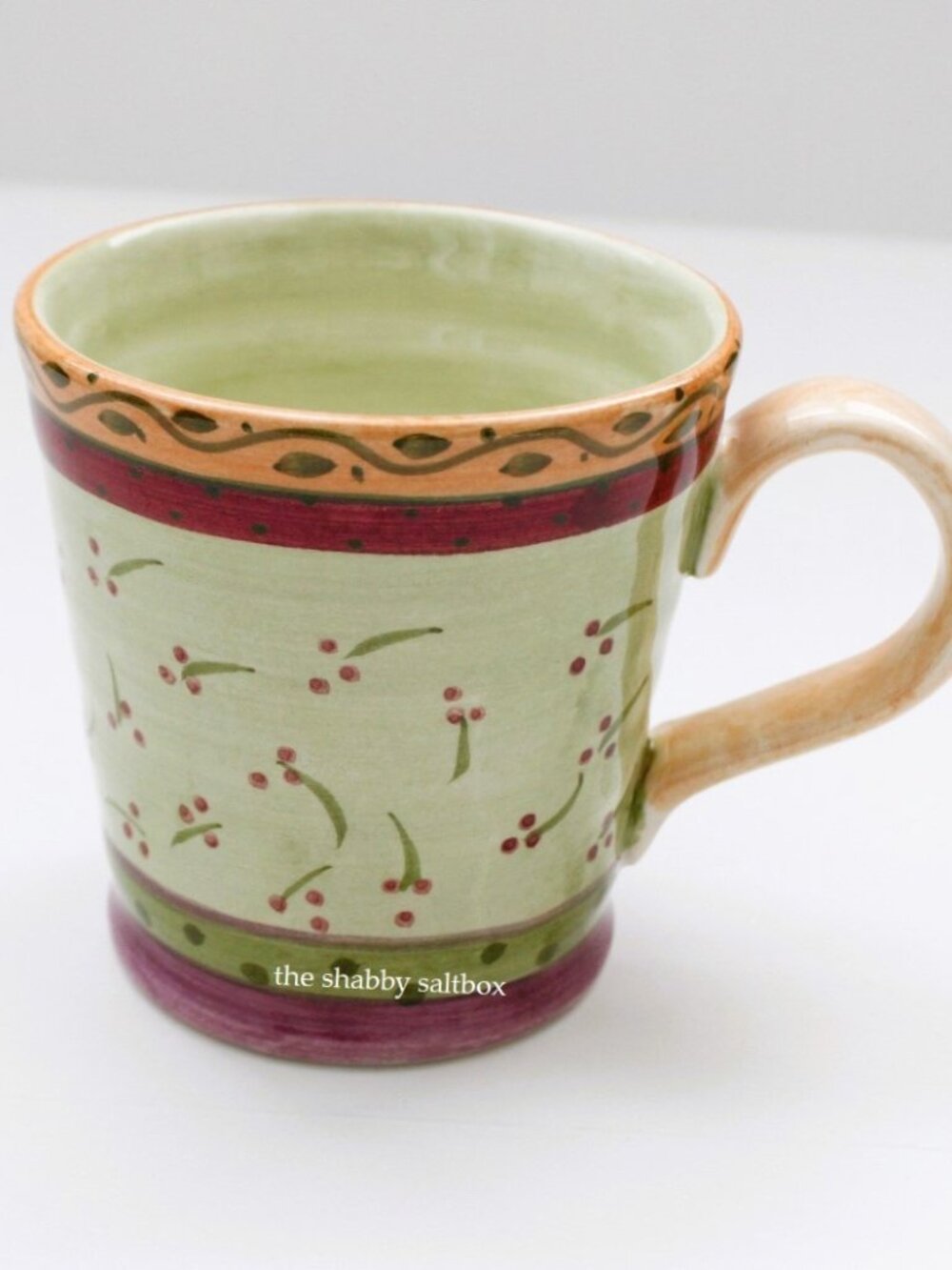 Julie Ingleman Coffee Mug Culinary Arts Studio Collection Large 16 Oz Green Cup
